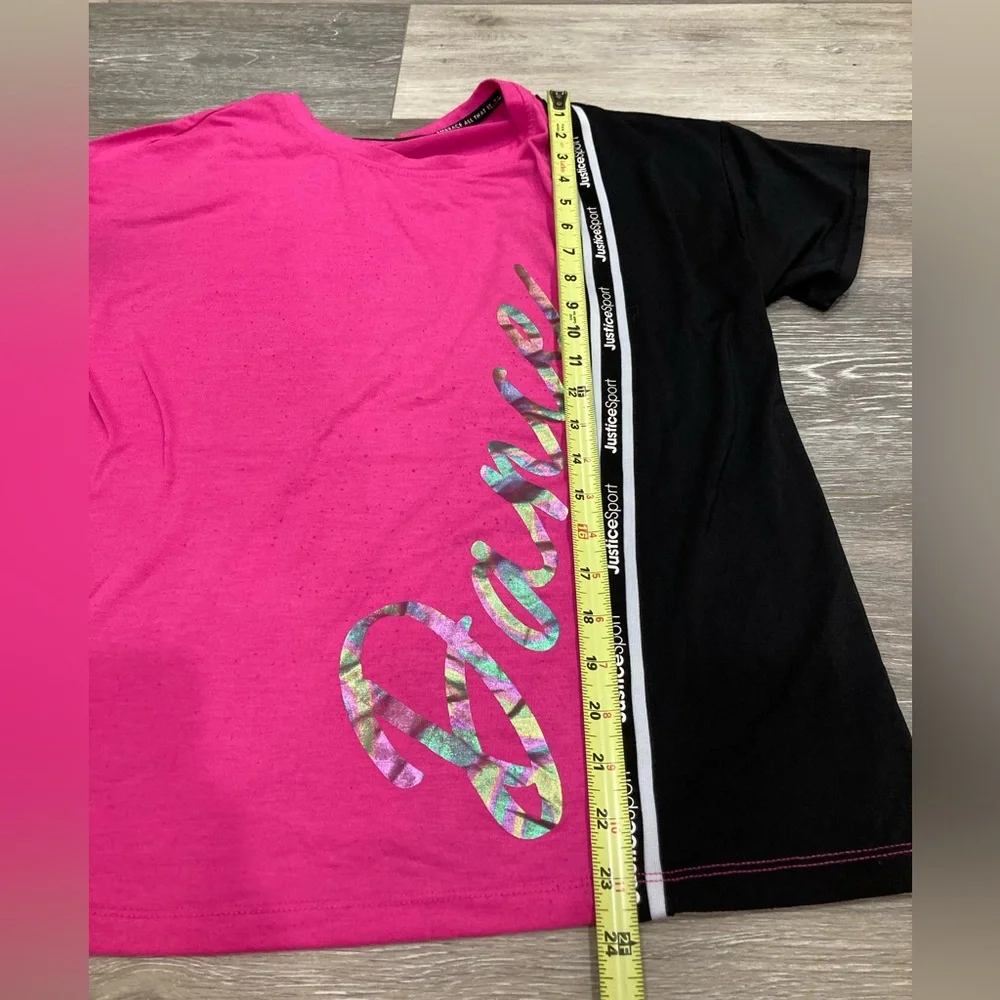 Justice Sport Short Sleeve Top Bundle Lot of 3 Size XXL 16P/18P Green Pink White